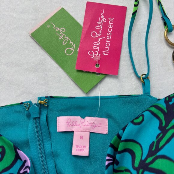 NWT Beautiful Lilly Pulitzer Joanna Maxi Dress HTF Size14 Gold Details on Straps - Picture 4 of 14